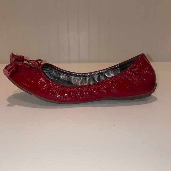 Cole Haan Nike Air Red Patent Leather Ballet Flats with Bow and Tassel Size 7B - Picture 8 of 15
